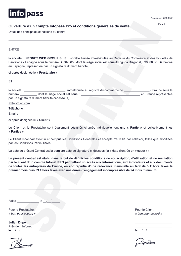 Contrat Infopass